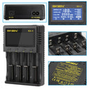 Basen BA-4 Battery Charger LCD Screen US Plug LCD Display Charger For 26650 21700 20700 18650 18490 18350 17670 17500 16340(RCR123) 14500 10440 Battery