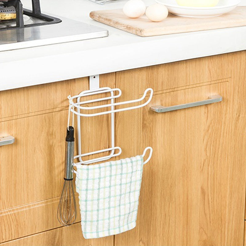 Bathroom Kitchen Hanging Organizer Iron 2 Layers Toilet Roll Paper Home Hooks Shelf Towel Holder