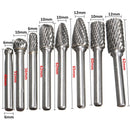 Drillpro 8pcs 1/4 Inch Shank Carbide Burr Set Rotary Cutter Files CNC Engraving Tool