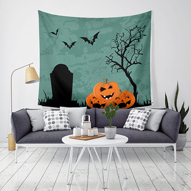 Loskii LWG5 Christmas Tapestry Pumpkin Print Wall Hanging Tapestry Art Home Decor Christmas Decorations For Home