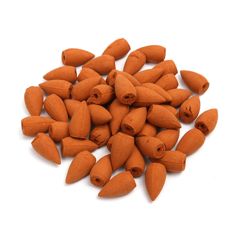50Pcs/Bag Backflow Incense Cones Sandalwood Jasmine Lavender Wormwood Lily Fragrant Burner Cone