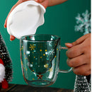 Creative Double-Layer Glass Christmas Tree Star Water Cup Explosion-proof Mug