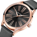 MINI FOCUS 0259L Casual Style Shining Women Wrist Watch Genuine Leather Strap Quartz Watch