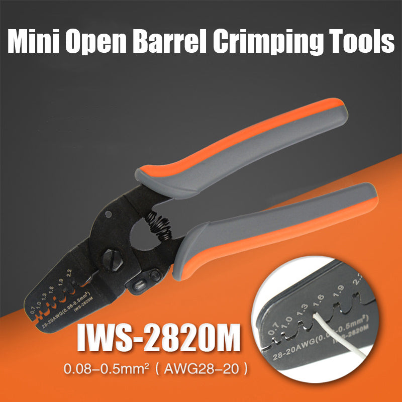 Mini Micro Power Open Barrel Crimper Plier Tools Hand Strippers Works on AWG28-20