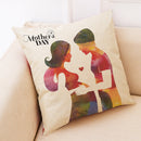 Honana Mother's Day Pattern Cotton Linen Throw Pillow Cushion Cover Car Home Sofa Decor