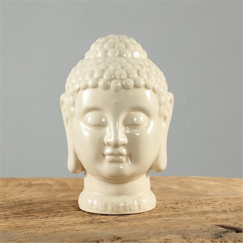 Modern B uddha Head Ceramic Sculpture Ornament Statue Office Room Art Home Decorations