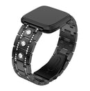 Bakeey H-type Diamond Stainless Steel Watch Band for Fitbit versa Smart Watch