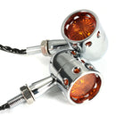 Pair 12V Motorcycle Amber Turn Signal Indicator Light Hollow Lamp For Harley