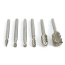 Doersupp 6Pcs 1/8 Inch Shank Milling Rotary File Burrs Bit Set Woodworking Carving Tools