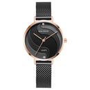 MINI FOCUS MF0291L Fashion Simple Diamond Waterproof Milanese Mesh Strap Women Watch Quartz Watch