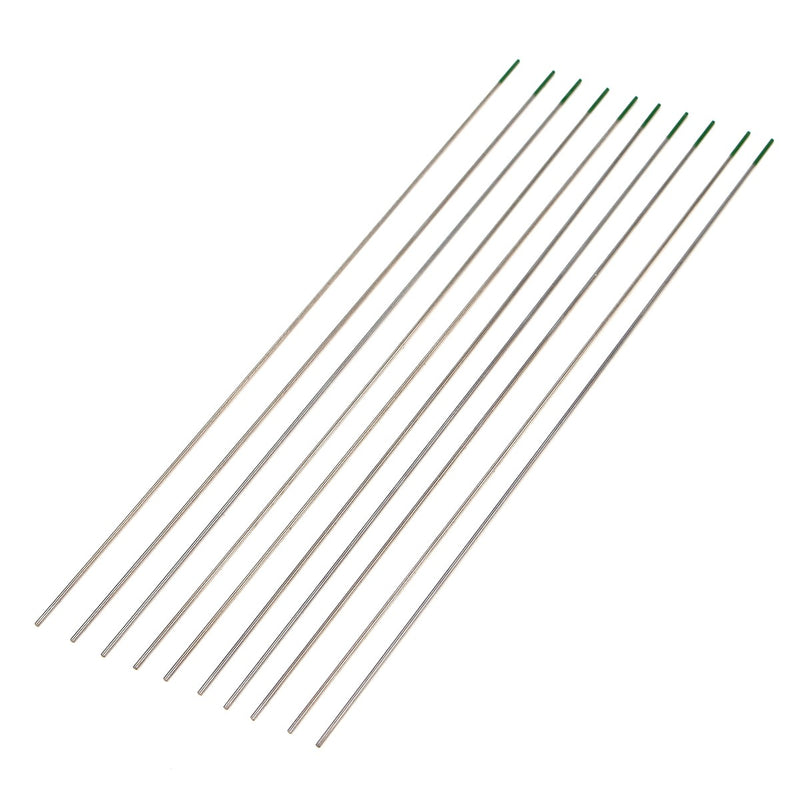 10Pcs 1mm x 175mm Green Tip Pure Tungsten Electrode For TIG Welding