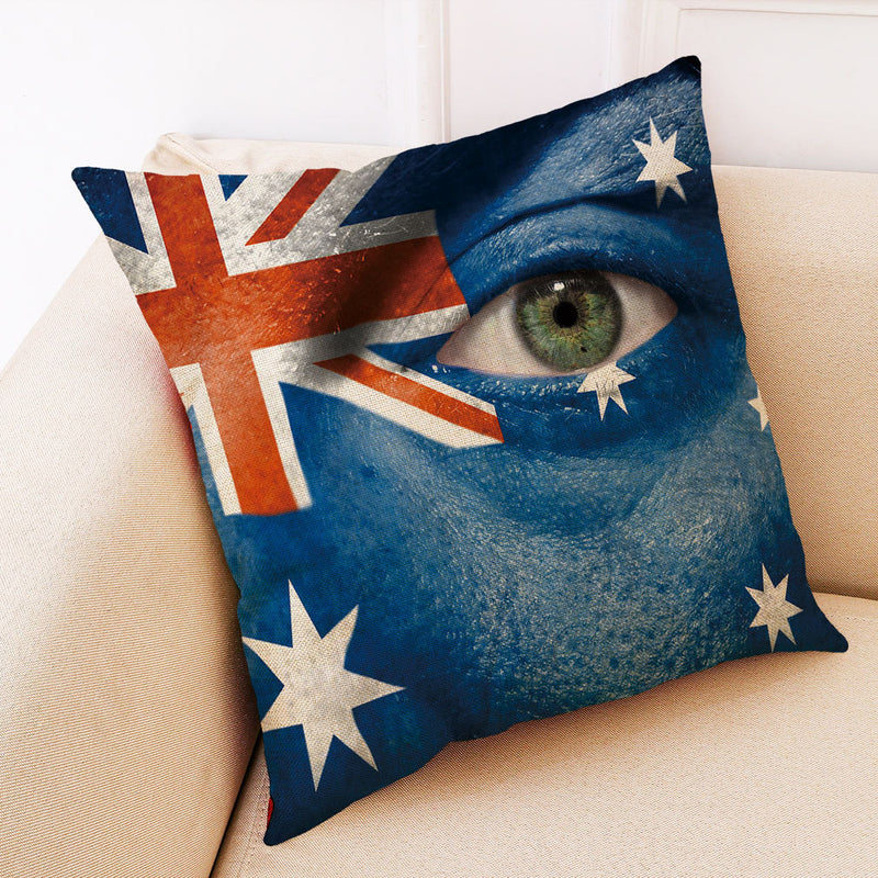 Honana BX The 2018 World Cup Cotton Linen Cushion Pillow Case Eye National Flag Pillow Cover