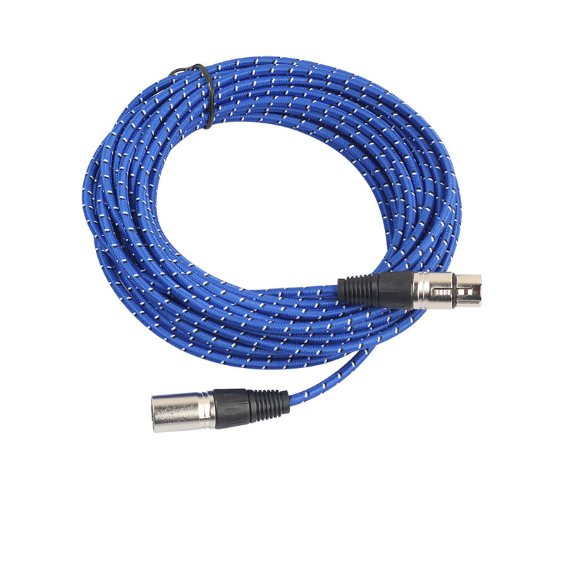 REXLIS BK2017B 1/ 1.8/ 3M Double Shield 3 Core Canon Male to Female Audio Cable