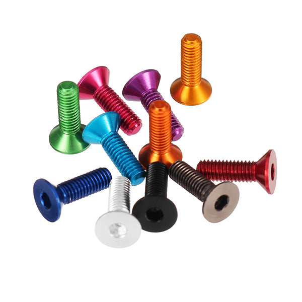 Suleve M3AH9 10pcs M3x10mm Countersunk Hex Socket Screw 7075 Aluminum Alloy Flat Head Metric