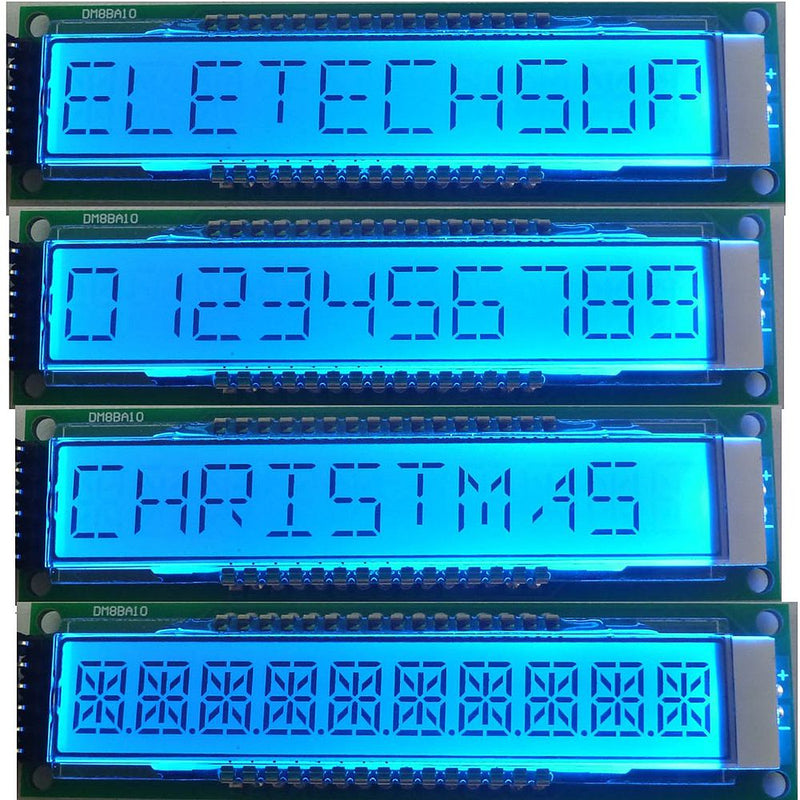 DM8BA10 10-Bit 16-Segment LCD Display Panel LED Module DC 5V TM1622 Chip TM1622 Compatible with HT1622