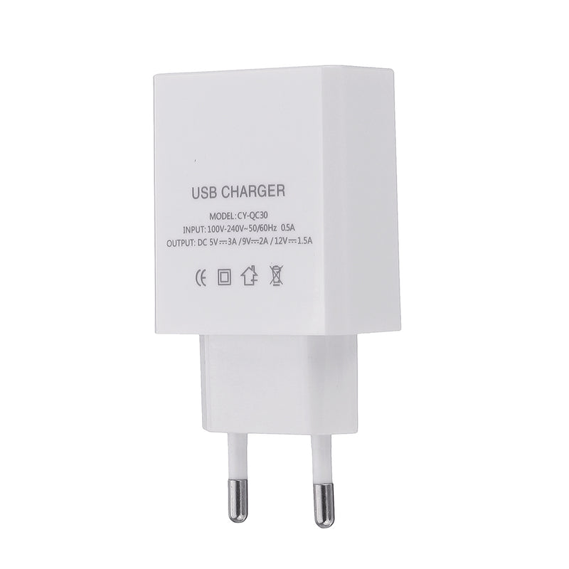 EU QC 3.0 18W USB Charger Power Adapter for Tablet Smartphone