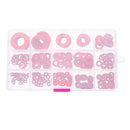 Suleve 225Pcs Red Steel Paper Washer Insulation Pad Flat Gasket Spacers 15 Sizes Assortment