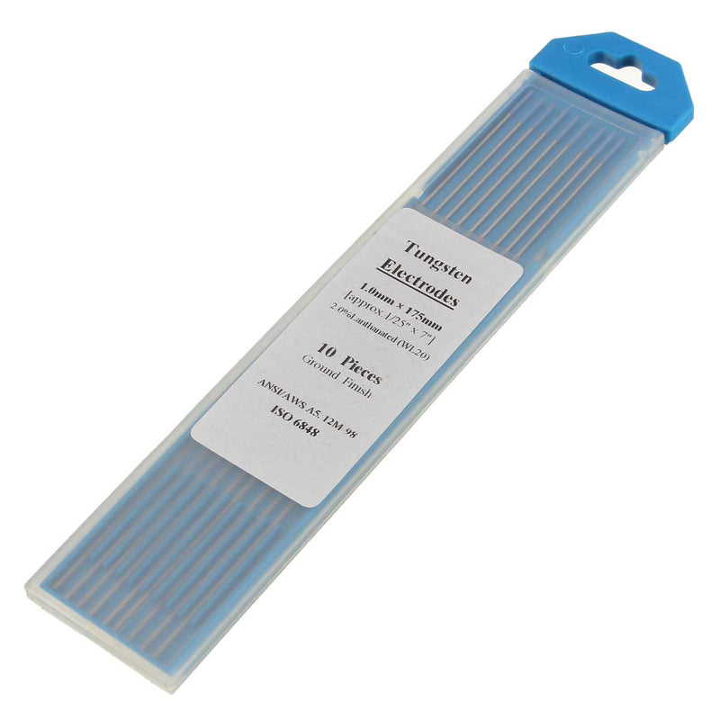 10pcs Tungsten WL20 2.0% Lanthanated Blue Tip TIG Electrode  1.0mmx175mm