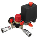 Air Compressor Pressure Switch Control Valve Manifold Relief Regulator Gauge With Quick Connector