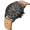 HANNAH MARTIN 1601 Men Wrist Watch Genuine Leather Strap Creative Watch