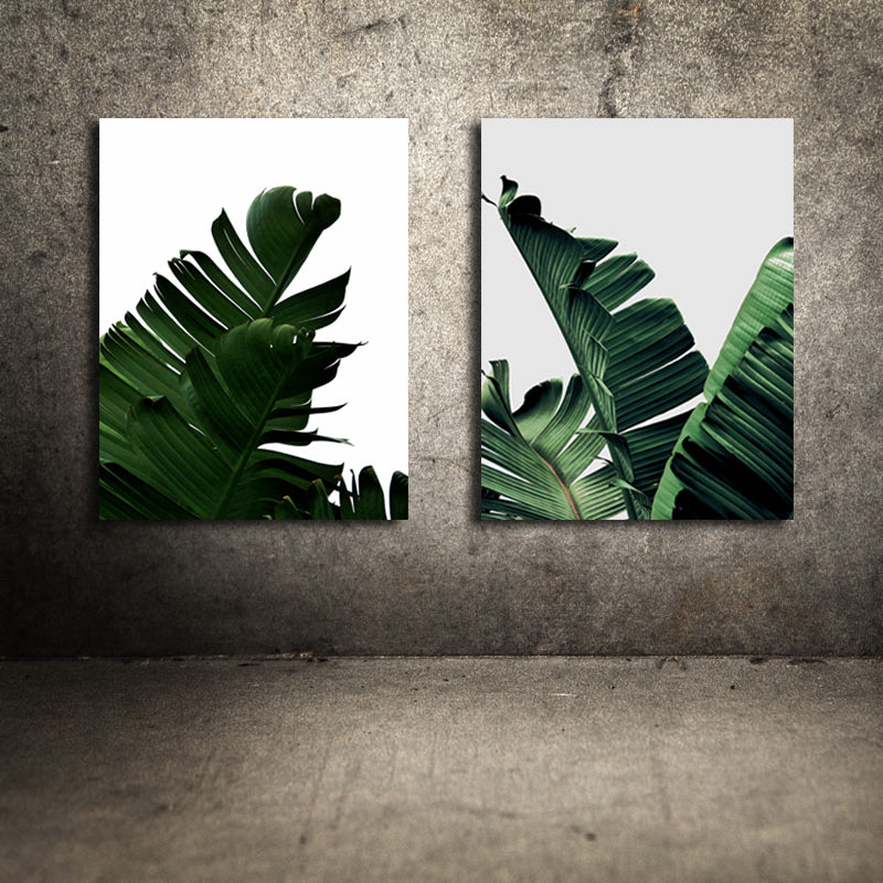 Miico Hand Painted Combination Decorative Paintings Botanic Leaves Paintings Wall Art For Home Decoration