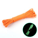 IPRee Nylon 20M Fluorescent Climbing Camping Tent Rope 9 Strands Luminous High-strength Paracord