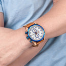 MEGIR 2082 Waterproof Sport Men Wrist Watch Calendar Leather Strap Quartz Watches