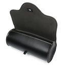 Motorcycle Barrel Saddle Bag PU Leather Metal Tool Bags Black Front Rear Moto Luggagge Bag