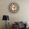 Loskii Creative Round Silent Wooden Wall Clock Decorative Clock for Living Room Home Decorations