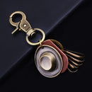 Retro Punk Hat Car Keychain Leather Pendant Keychain Bronze Metal Keychain