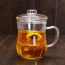 Glass Cup Lid Filter Tea Transparent Heat Resistant