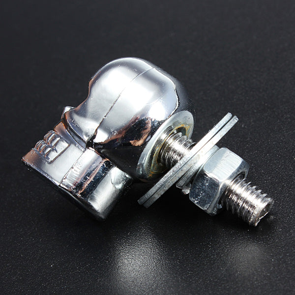 5mm Chrome Skull License Plate Frame Screws Bolts Kit Silver