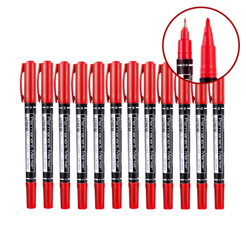 Deli 6824 12 Pcs/box Double-head Marker Pens Dual Head Marker Pen Hand-painted Artist Marking Pens Gifts for Kids Childrens