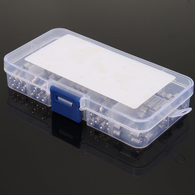 DANIU 100Pcs 5x20mm 0.2A-20A Quick Blow Glass Tube Fuse Assorted Kit Fast-blow Glass Fuses