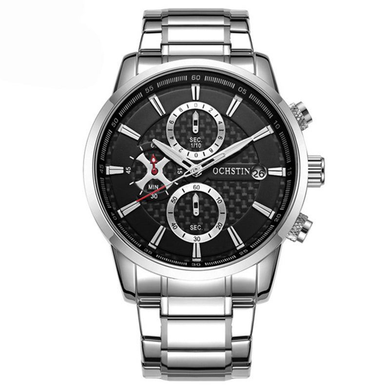 OCHSTIN GQ085 Waterproof Full Steel Men Wrist Watch Business Style Date Display Quartz Watch