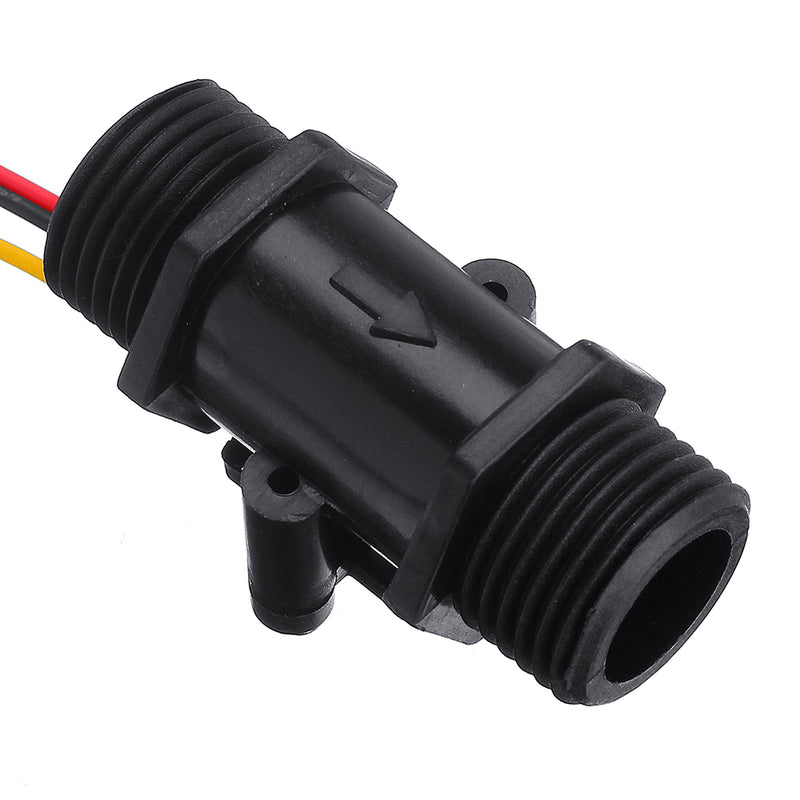 3pcs YF-S201C Black Flow Meter Water Flow Sensor Switch Precision Flowmeter Turbine Flowmeter G1/2 DN15