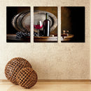 Miico Hand Painted Three Combination Decorative Paintings Red W-ine Wall Art For Home Decoration
