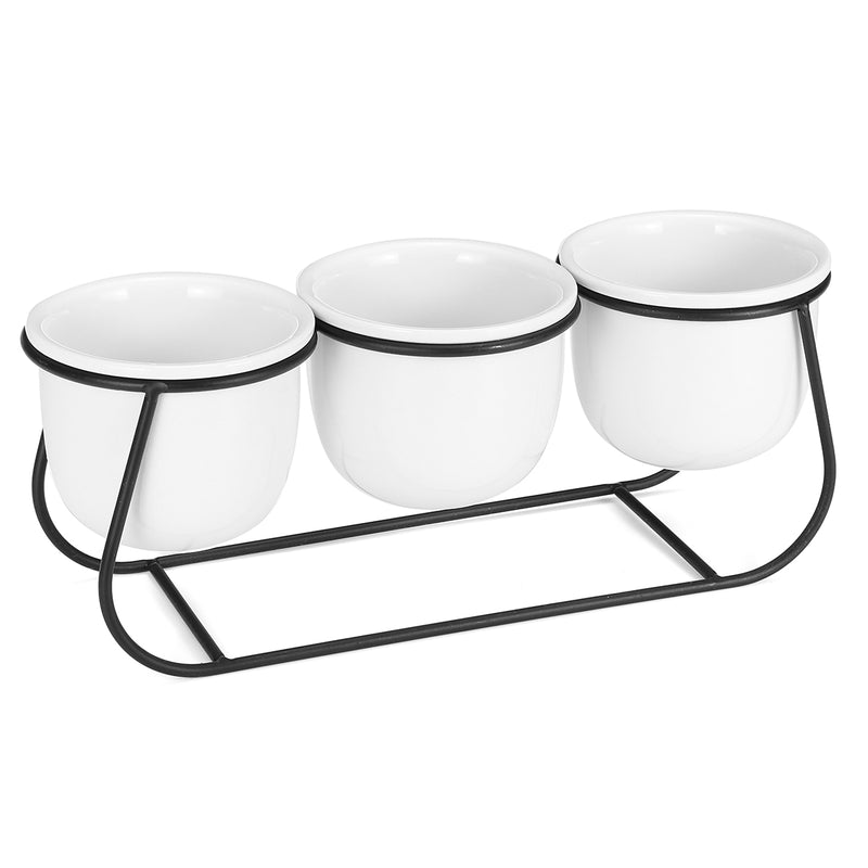 Ceramic Succulent Plant Flower Pot Bonsai Holder Home Tabletop Garden Decor With Stand