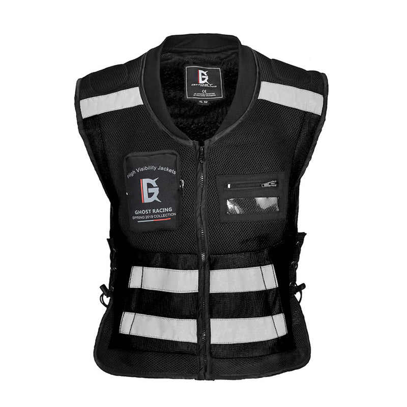 GHOST RACING Motorcycle Reflective Vest Jacket Chaqueta Ropa Moto Safety Protective Gear High Visibility Signal Cycling Clothing
