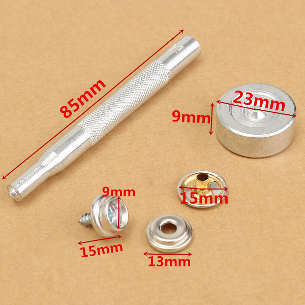 50Set Snap Fastener Screws With Attaching Tool For Boat Marine Canvas Cover