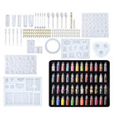 277Pcs/Set Pendant Trays Set DIY Jewelry Bezel Making Crystal Bracelet Pendant Silicone Resin Mould Jewelry Casting Molds Bottles Kit Vintage Base