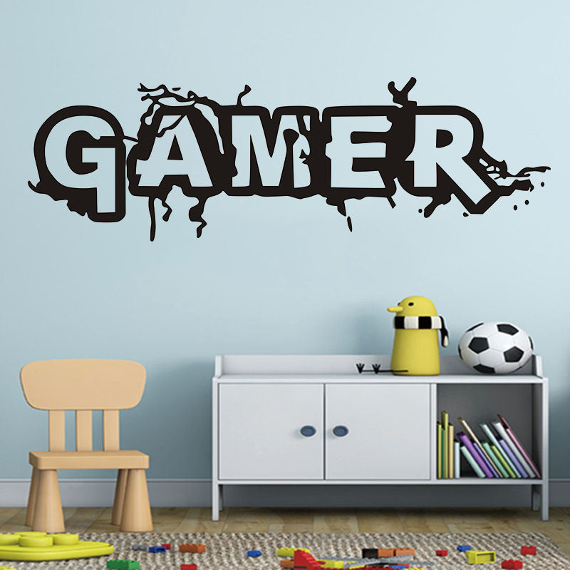 Wall Room Decor Art Vinyl Sticker Mural Decal Gamer Word Game Home Decor Kids Room Wall Stickers