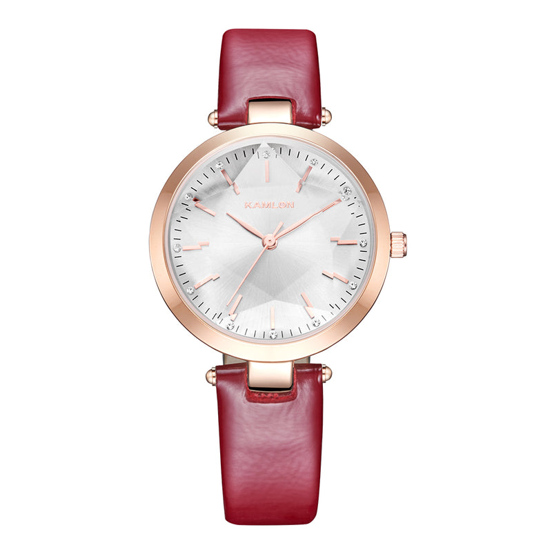 KAMLON K3003 Casual Style Ultra Design Women Watch Rose Gold Case Student Quartz Watches
