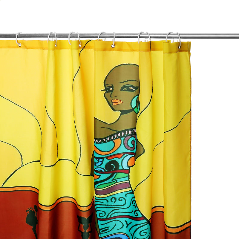 Shower Curtain Polyester Bathroom Shower Curtain Decor Waterproof Bathroom Decor with Hooks