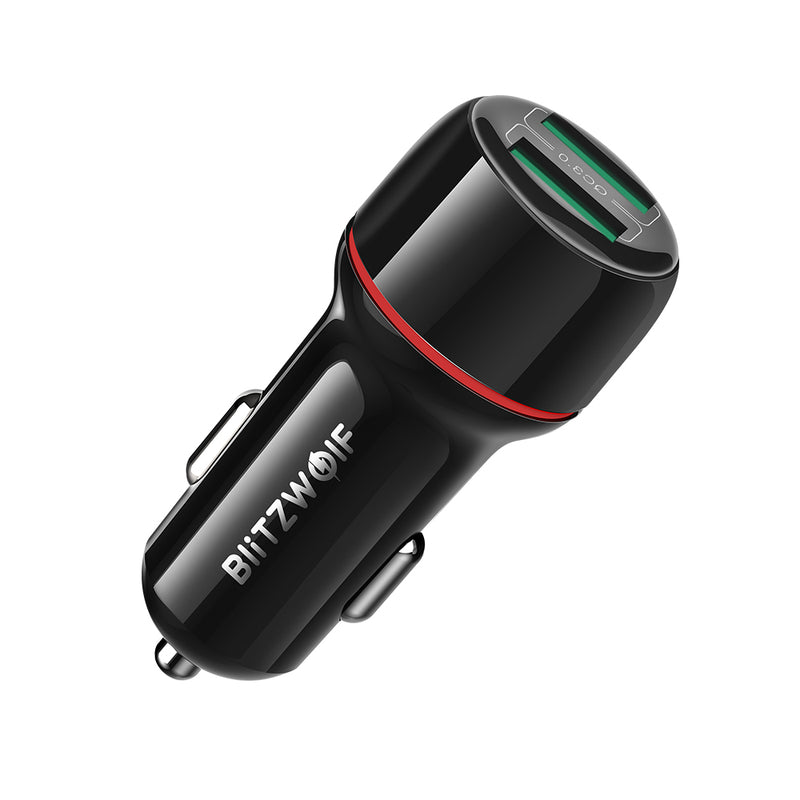 BlitzWolf BW-SD5 18W Dual-Port USB 3.0 Mini Car Charger for iPhone 11 Pro XS Xiaomi Mi8 Pocophone F1
