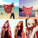 Honana WX-18 100x180cm Bohemian Linen Beach Towel National Style Woman Bath Towel Scarf Bed Sheet Tapestry