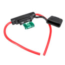 Inline Blade Car Fuse Holder Weatherproof 8AWG Wire with Max 30A AMP Green Fuse