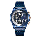 BAGARI 1822G All Dial Work Military Style Stainless Steel Strap Luminous Calendar Men Watch Quartz Watch