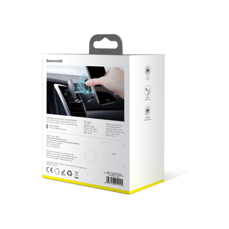 Baseus Anti-power Off Infrared Sensor Automatic Lock Electric Air Vent Car Phone Holder For 4.7-6.5 Inch Smart Phone