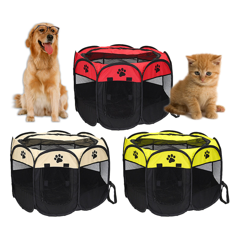 8 Panel Portable Puppy Dog Pet Cat Playpen Crate Cage Exercise Cage Pen Tent